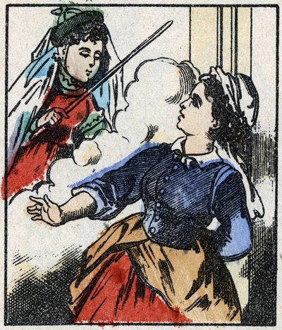 Illustrasjon av historien "" La Fee Bambinette "" Tregravering fra Imaging Pellerin - Epinal, sd. Sent på 1800-tallet. av French School