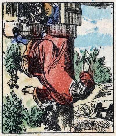 Illustration of the tale “” Raminagrobis and the mice “” Wood engraving from Imaging Pellerin - Epinal, sd. Late 19th century. av French School