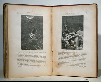 Illustrasjoner fra Månen rundt av Jules Verne (1828-1905) av French School