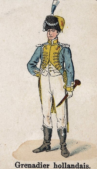 Imperial Guard Napoleon I: Nederlandsk grenader - musiker. Tallerken fra boken Les Uniforms de l