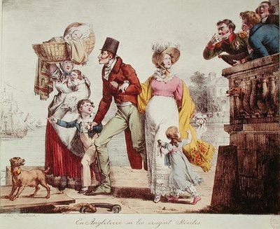 "I England trodde vi de var sterile" (farget gravering) av French School