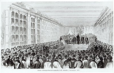 Innvielse av Ecole Normale Superieure i Paris, fra Les Tableaux de Paris av Texier, 1852 av French School