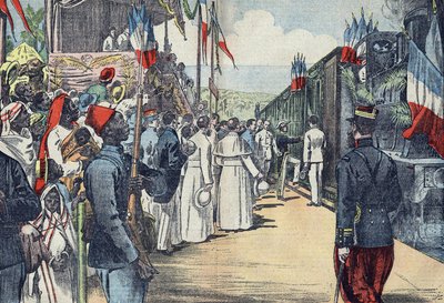 Innvielsen av jernbanen som forbinder Thies med Kayes til Senegal, begynnelsen av 1900-tallet av French School