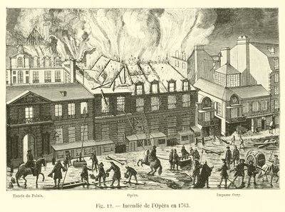 Brann i Operaen i 1763 av French School