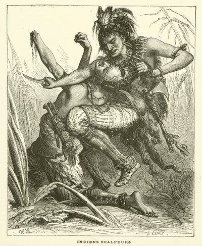 Skalperende indianere av French School