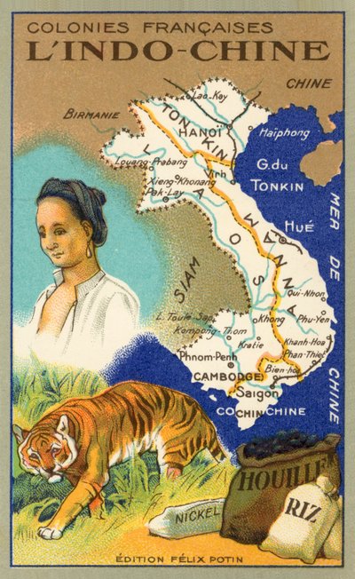 Indokina (chromolitho) av French School