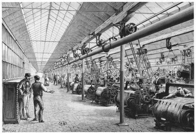 Industriell veving ved Bagatelle, 1884 av French School