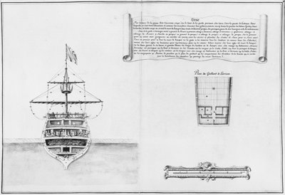 Innerste forstavn på et fartøy, illustrasjon fra Atlas de Colbert, plate 46 av French School