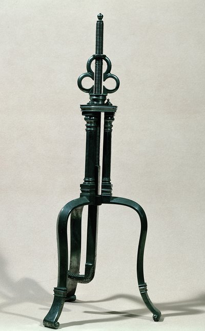 Instrument for trepanasjon, lik et illustrert av Ambroise Pare (ca. 1510-90) 1500-1700-tallet (metall) av French School