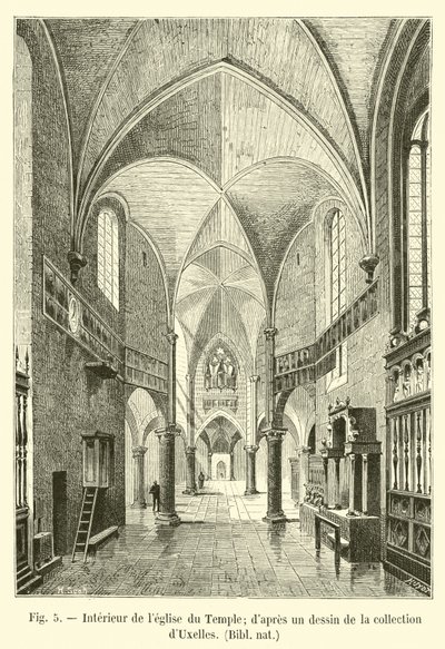 Interiør av tempelkirken; fra en tegning i dUxelles-samlingen, Bibl nat av French School