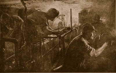 Interiør av en tank som tilhørte det franske artilleriet av Assault, 1914-18 av French School