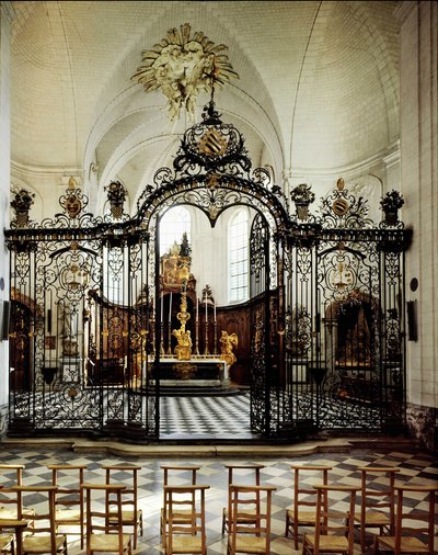 Interiør i Abbey of Valloires (cistercienser), nær Abbeville. Somme (80). av French School