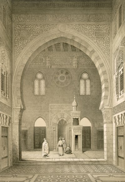 Interiør i moskeen i Qaitbay, Kairo av French School