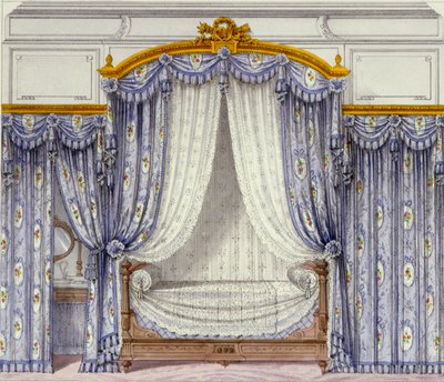 Interiør som viser møbler fra et fransk tidsskrift, 1850-tallet av French School