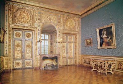 Innvendig utsikt over Petit Salon, ca. 1660 av French School