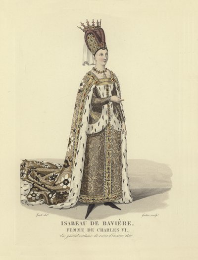 Isabeau av Bayern, kone til kong Charles VI av Frankrike av French School