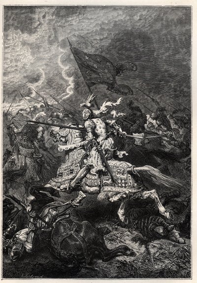 Italienske kriger - Slaget ved Fornovo - Ligaen i Venezia beseiret av den franske kongen Charles VIII - 1. italienske krig - Slaget ved Fornoue (Fornovo) (Italia) under Charles VIII 6. juli av French School