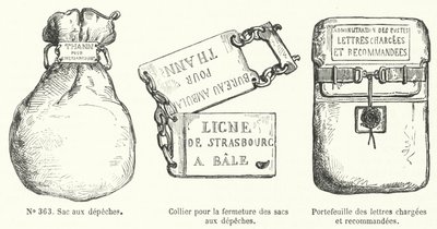 Varer brukt av det franske postvesenet (gravering) av French School
