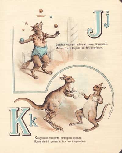 J K: Glad rev, gjøgler, kenguru, kickboksing av French School