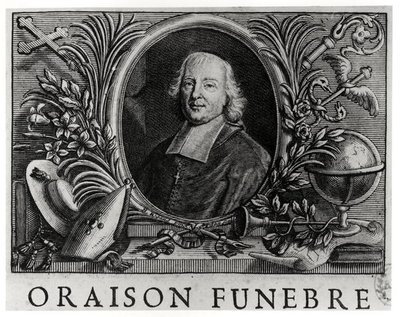 Jacques Benigne Bossuet (1627-1704), frontispice av Oraison Funebre av Bossuet av French School