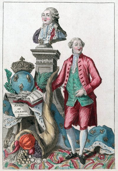 Jacques Necker (1732-1804) - Great Necker your wise prudence, will make our hearts repleased; you bring back abundance, under the good pleasure of Louis XVI - Horn of abundance - av French School