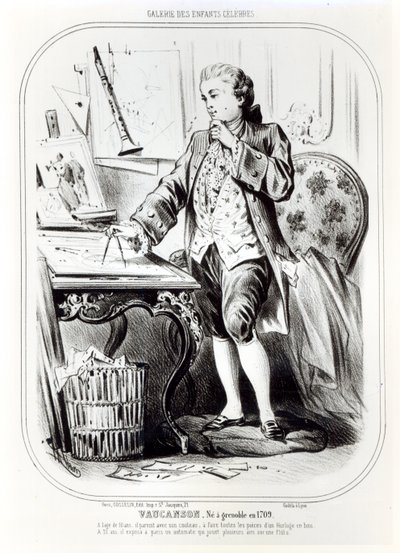 Jacques de Vaucanson som barn, illustrasjon fra Galerie des Enfants Celebres, ca. 1850 av French School