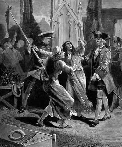 Jansenism: the convulsionaries (Jansenist fanatics) hunts from the cemetery Saint Medard under Louis XV. av French School