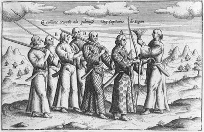 Japansk adelsmann med eskorte, ca. 1660 av French School