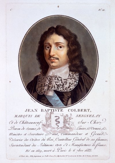 Jean-Baptiste Colbert, Marquis de Seignelay, fra Portraits of Great Men, Illustrious Women, and Memorable Subjects of France, utgitt 1787-92 av French School