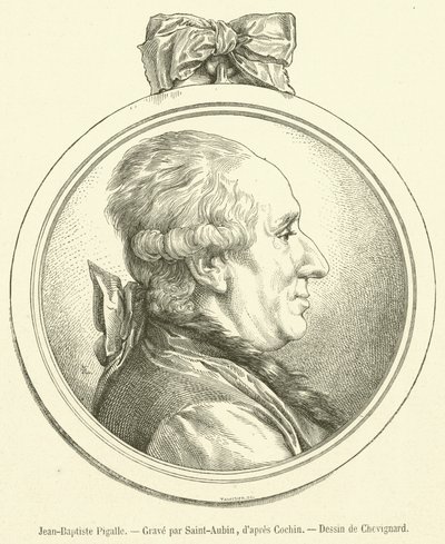 Jean-Baptiste Pigalle (gravering) av French School