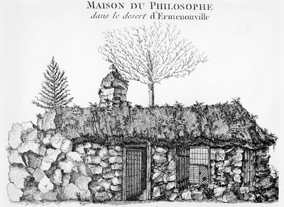 Jean-Jacques Rousseaus Hermitage i Ermenonville (se også 168374) av French School