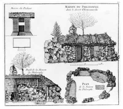 Jean-Jacques Rousseaus Hermitage i Ermenonville (se også 430491) av French School