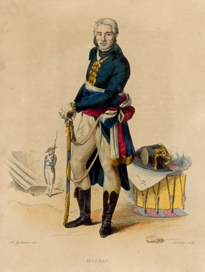 Jean-Victor Moreau (farget gravering) av French School