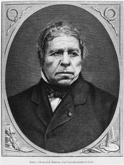 Jean Auguste Dominique Ingres (1780-1867) fra et fotografi av Etienne Carjat (1828-1906) 1867 av French School