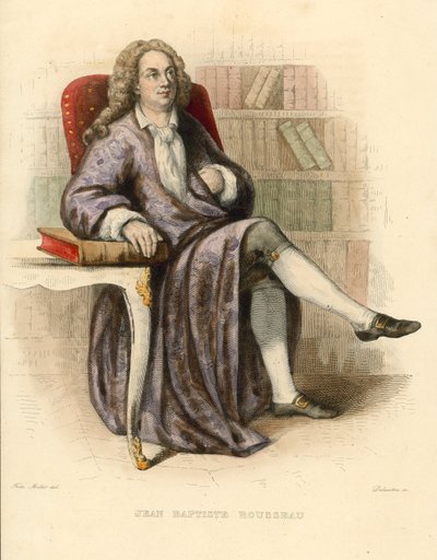Jean Baptiste Rousseau (farget gravering) av French School