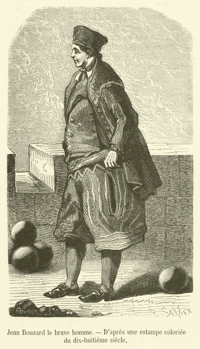 Jean Bouzard den modige mannen (gravering) av French School