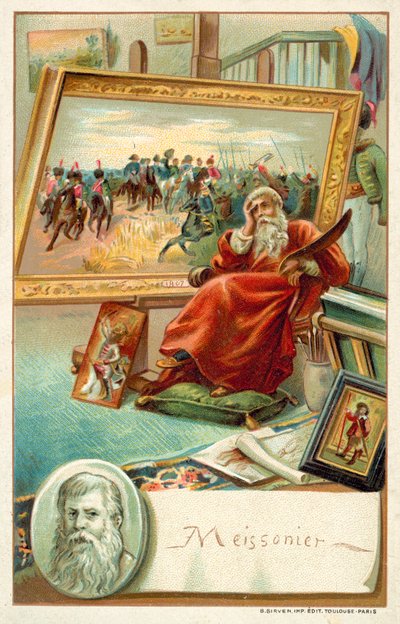 Jean Louis Ernest Meissonier , fransk maler (chromolitho) av French School