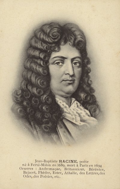 Jean Racine (1639–1699), fransk dramatiker (litografi) av French School