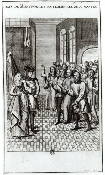 Jean de Bretagne (1293-1345) greve av Montfort, og hans kone blir ønsket velkommen i Nantes av French School