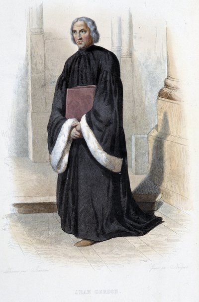 Jean de Gerson, fransk predikant og teolog (1363-1429) - i "" Le Plutarque francais", av Mennechet, Paris av French School