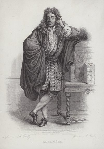 Jean de La Bruyere , fransk filosof, moralist og forfatter (gravering) av French School