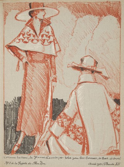 Jeanne Lanvin et etc fra en samling av moteplater av French School