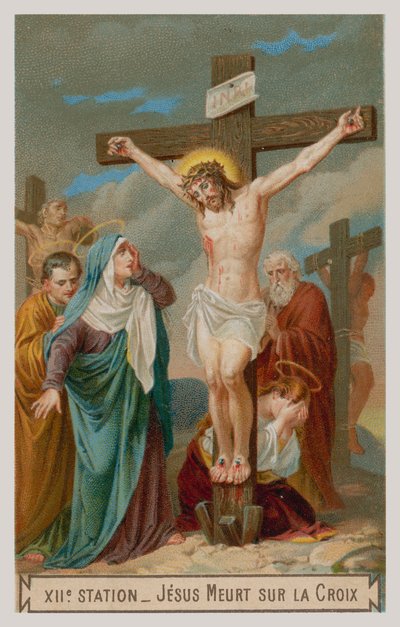 Jesus dør på korset. Korsets tolvte stasjon av French School