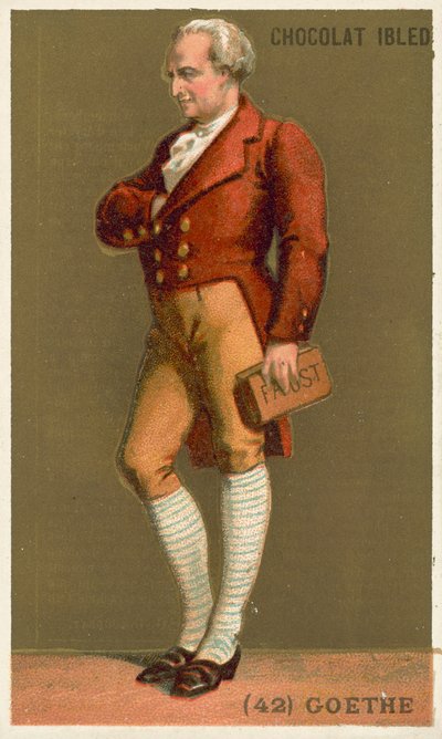 Johann Wolfgang von Goethe , tysk poet, romanforfatter og dramatiker (chromolitho) av French School