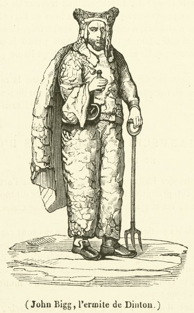 John Bigg, der Einsiedler von Dinton (Gravur) von French School