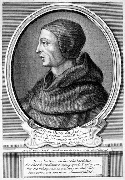John Duns (Duns Scotus), skotsk katolsk prest, filosof og teolog (gravering) av French School