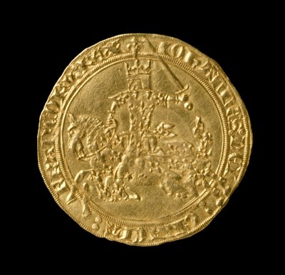 John II The Good (1319-64) Konge av Frankrike, Franc a Cheval, 1350-64 (forside) (gull) (for bakside se 168068) av French School