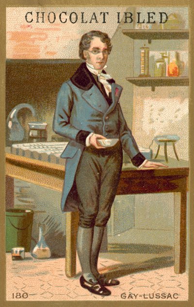 Joseph Louis Gay-Lussac , fransk kjemiker og fysiker (chromolitho) av French School
