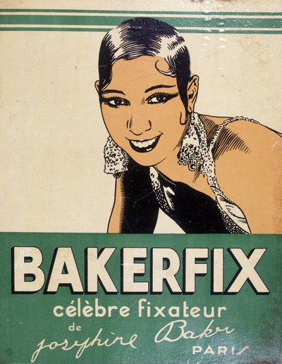 Josephine Baker - reklame for Bakerfix: "" Josephine Bakers berømte fiksator"" av French School