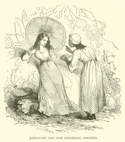 Josephine og den profetiske svarte kvinnen (gravering) av French School